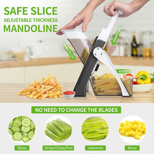 6-in-1 Adjustable Vegetable Slicer & French Fry Cutter