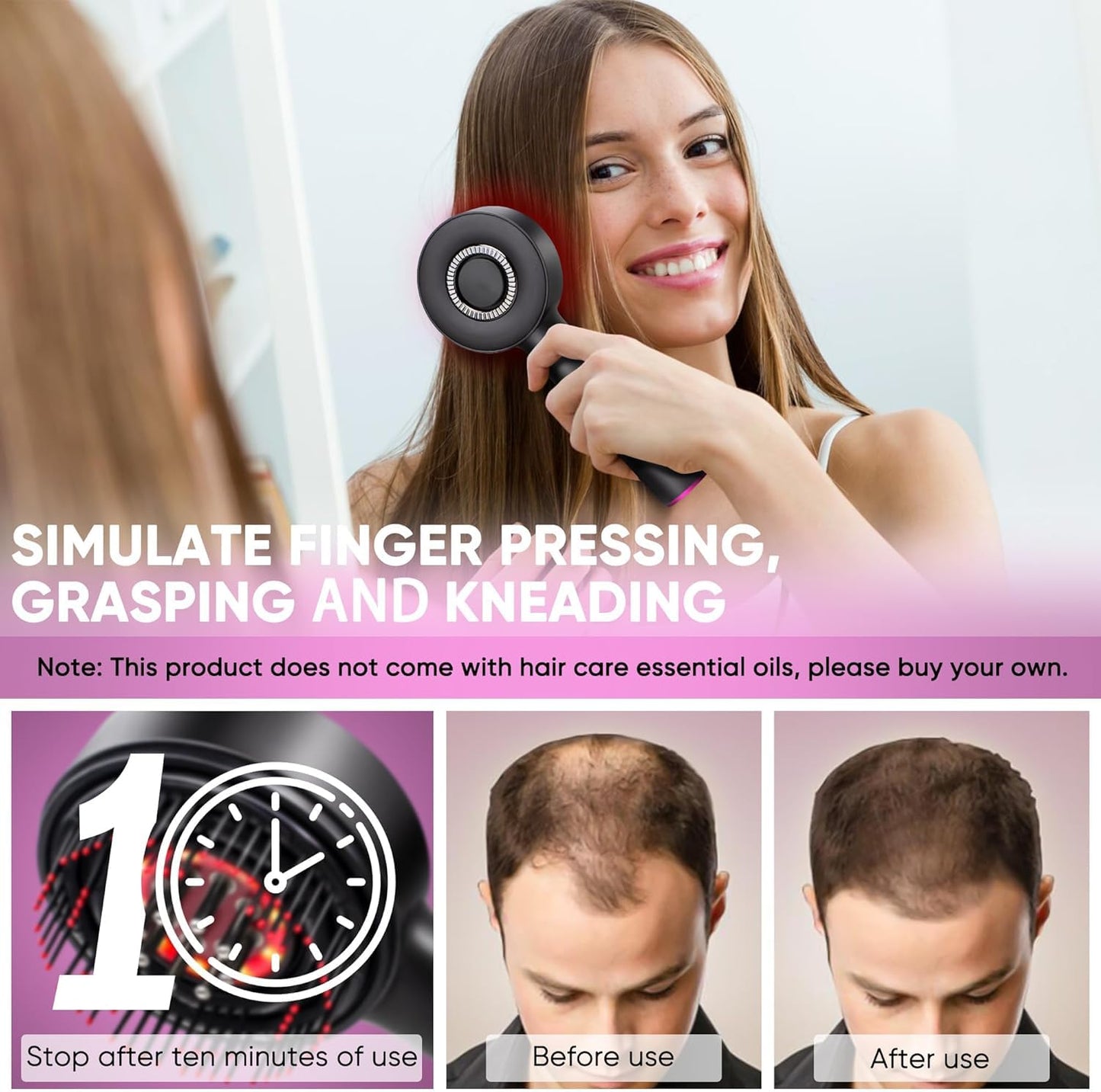 Electric Hair Growth Scalp Massager Comb with LED Light Therapy