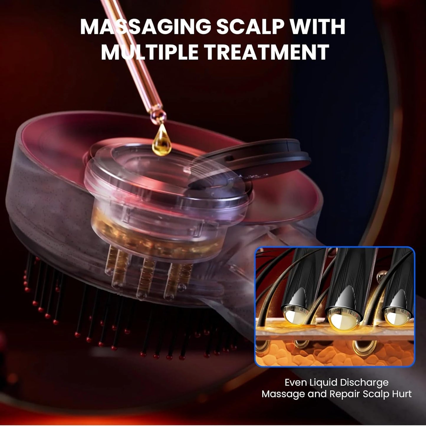 Electric Hair Growth Scalp Massager Comb with LED Light Therapy