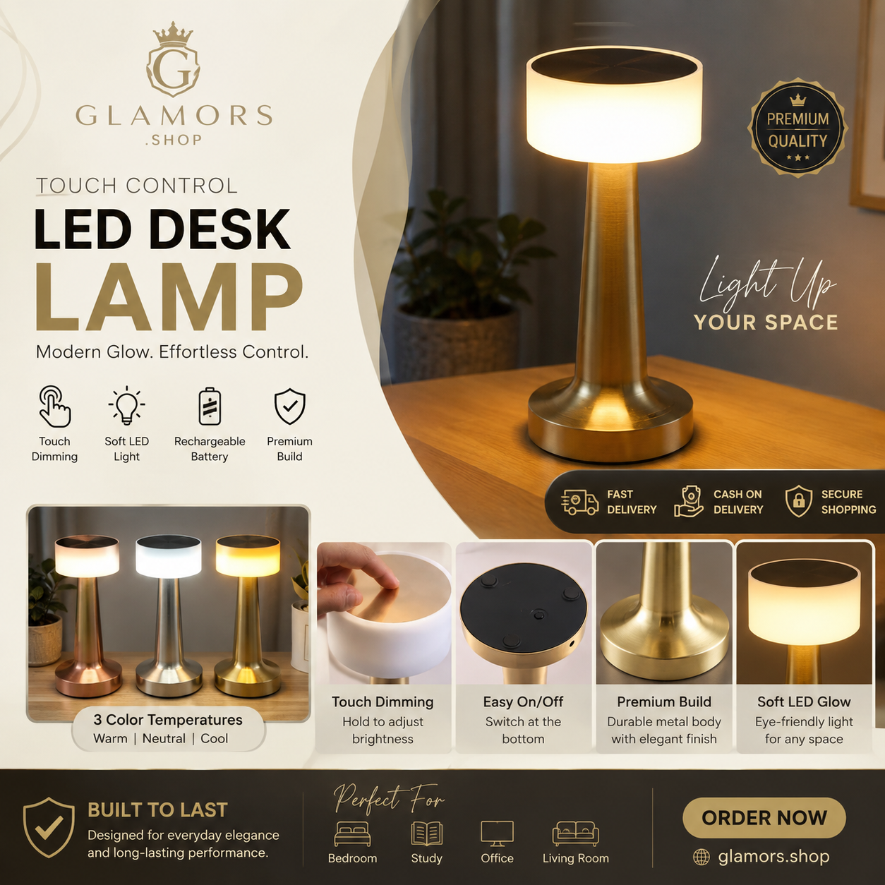 Touch LED Table Lamp