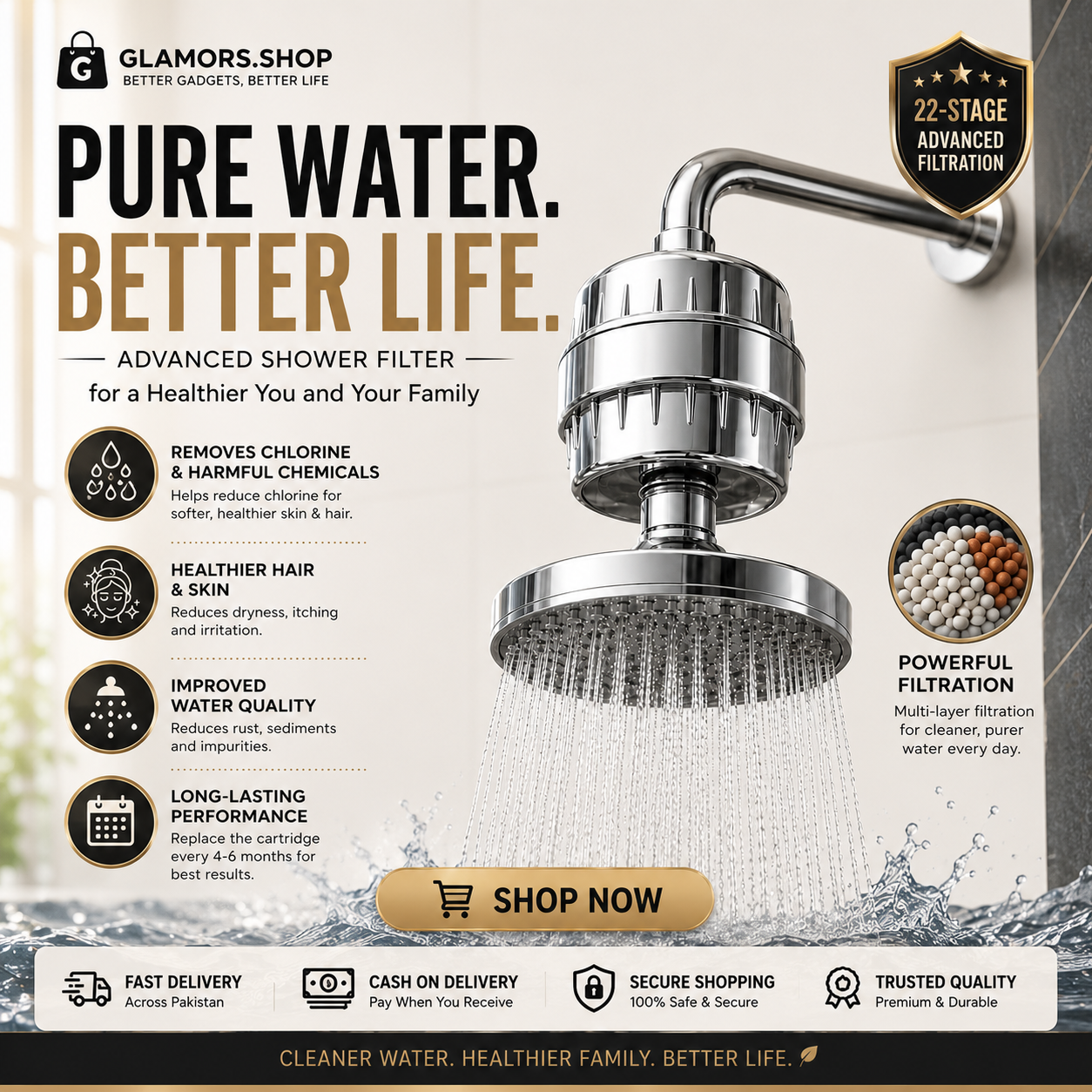 Advanced Shower Water Filter