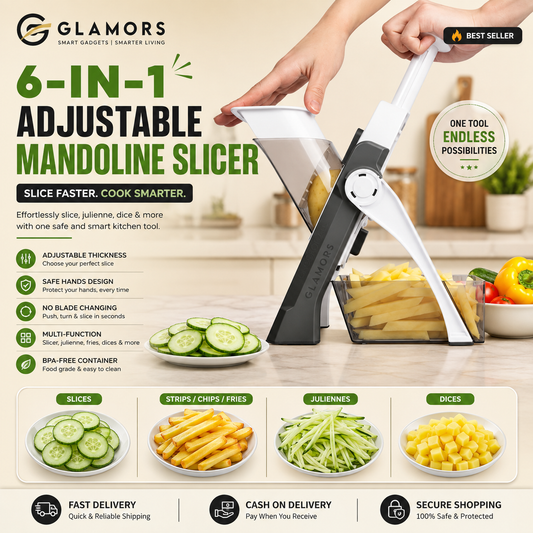 6-in-1 Adjustable  Vegetable Slicer & French Fry Cutter