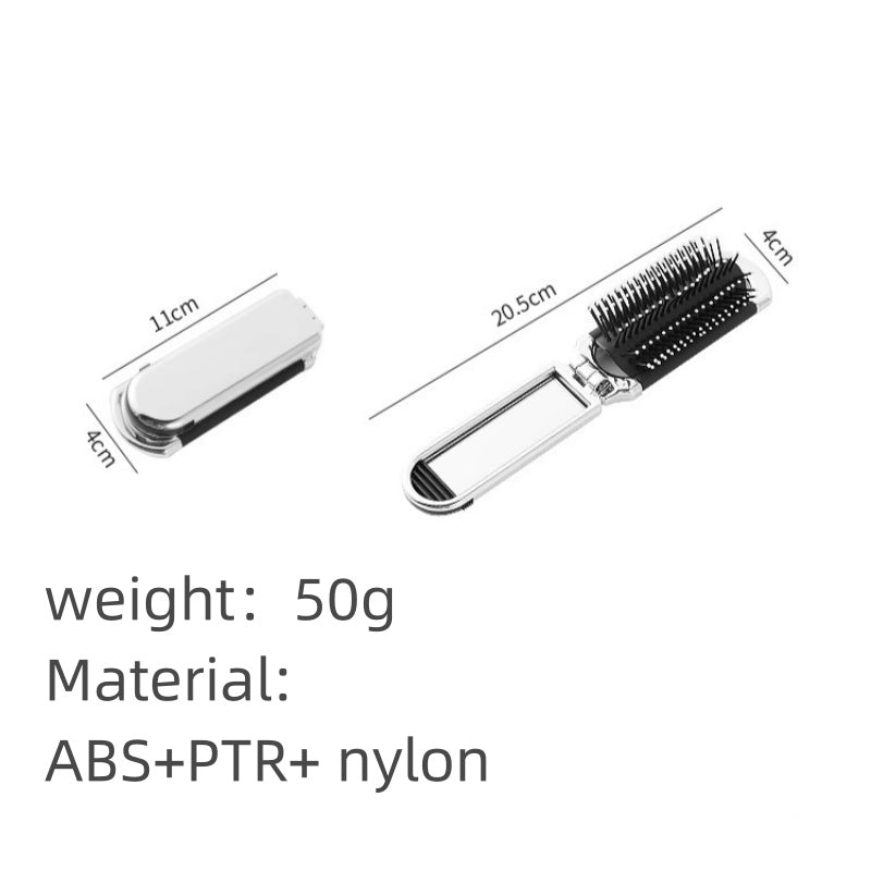 ✨ 3-in-1 Foldable Pocket Hair Brush  (Look Perfect Anytime, Anywhere!)