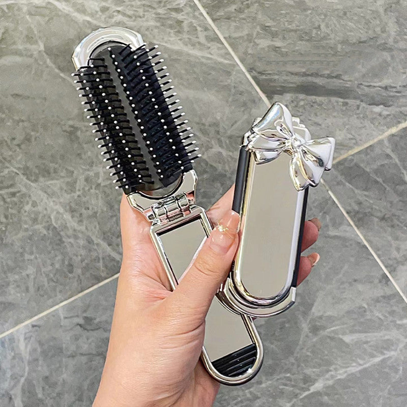 ✨ 3-in-1 Foldable Pocket Hair Brush  (Look Perfect Anytime, Anywhere!)