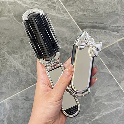 ✨ 3-in-1 Foldable Pocket Hair Brush  (Look Perfect Anytime, Anywhere!)