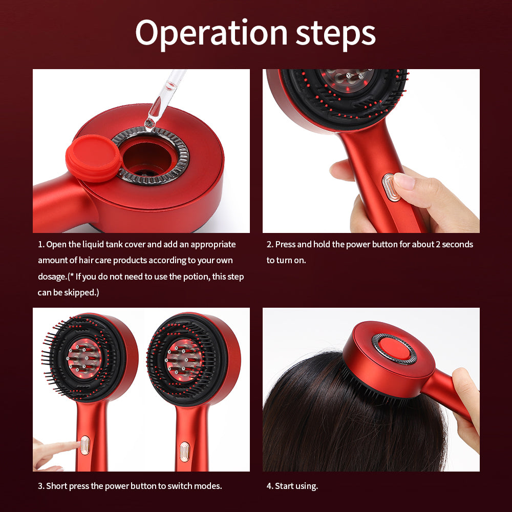 Electric Hair Growth Scalp Massager Comb with LED Light Therapy