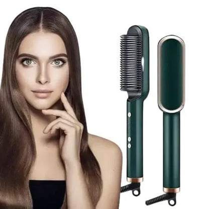 2-in-1 Ionic Hair Straightener Brush