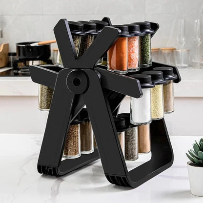 Rotating Spice Rack – 18 Jars | 360° Kitchen Organizer