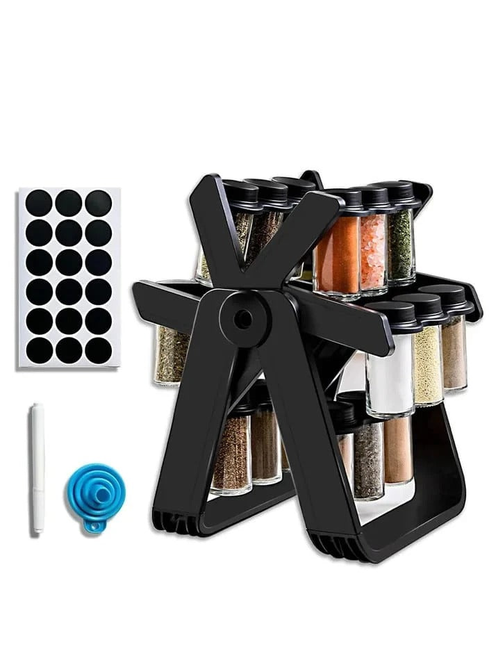 Rotating Spice Rack – 18 Jars | 360° Kitchen Organizer
