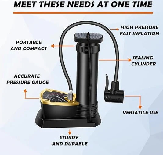 Foot Air Pump with Gauge